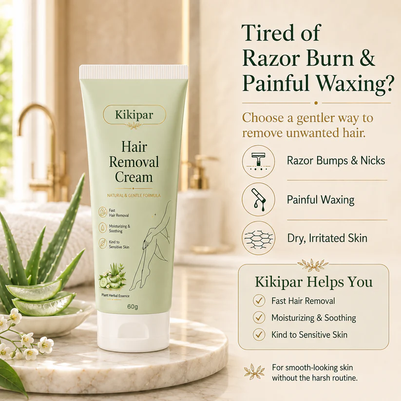 Kikipar Natural Gentle Hair Removal Cream | For Women & Men, Sensitive Skin