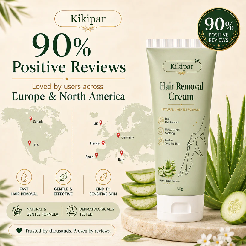 Kikipar Natural Gentle Hair Removal Cream | For Women & Men, Sensitive Skin