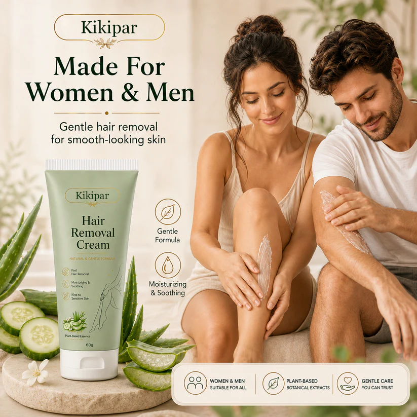 Kikipar Natural Gentle Hair Removal Cream | For Women & Men, Sensitive Skin