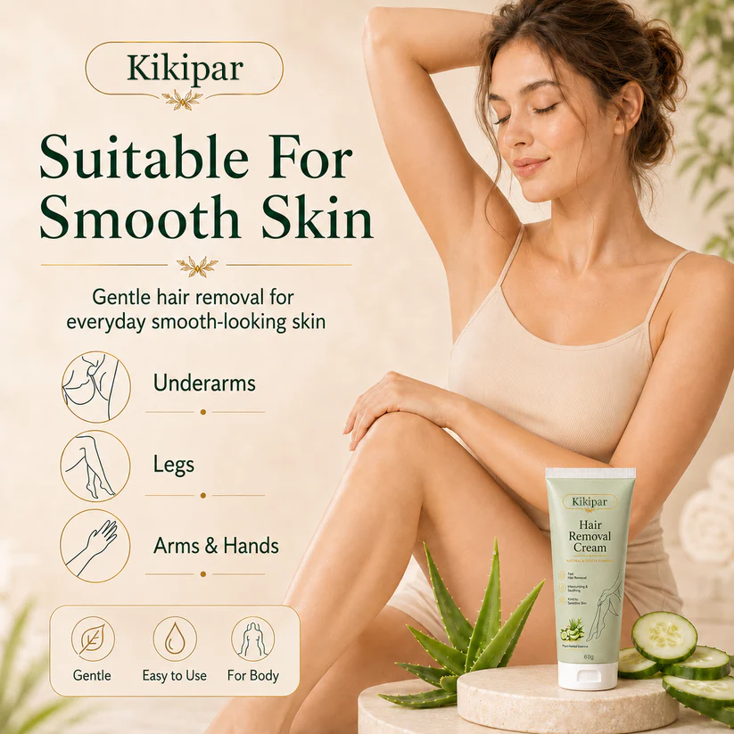 Kikipar Natural Gentle Hair Removal Cream | For Women & Men, Sensitive Skin