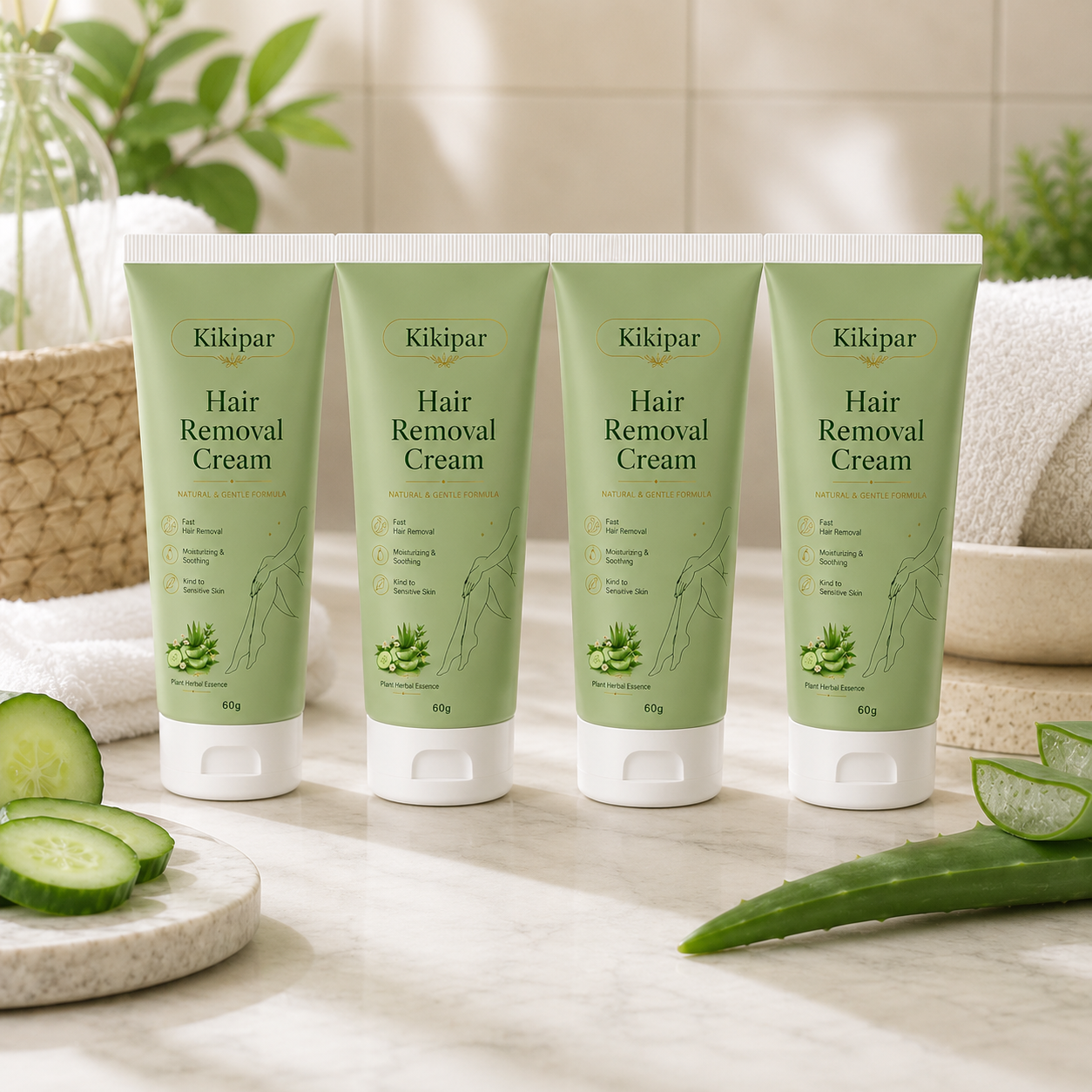 Kikipar Natural Gentle Hair Removal Cream | For Women & Men, Sensitive Skin
